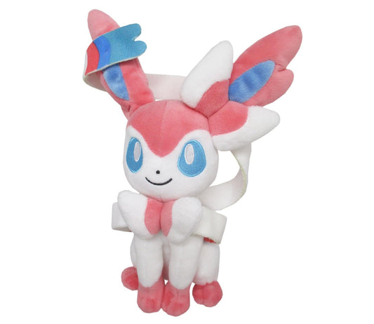 Sanei Sylveon plush close-up of bows, ideal for collectors and gentle hugs.