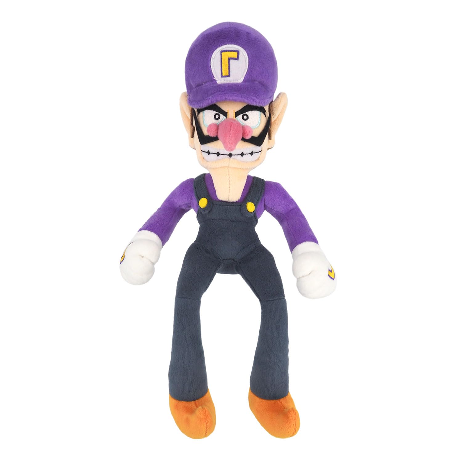 Size reference showing 12.5 inch height of Sanei Waluigi plush for display options.
