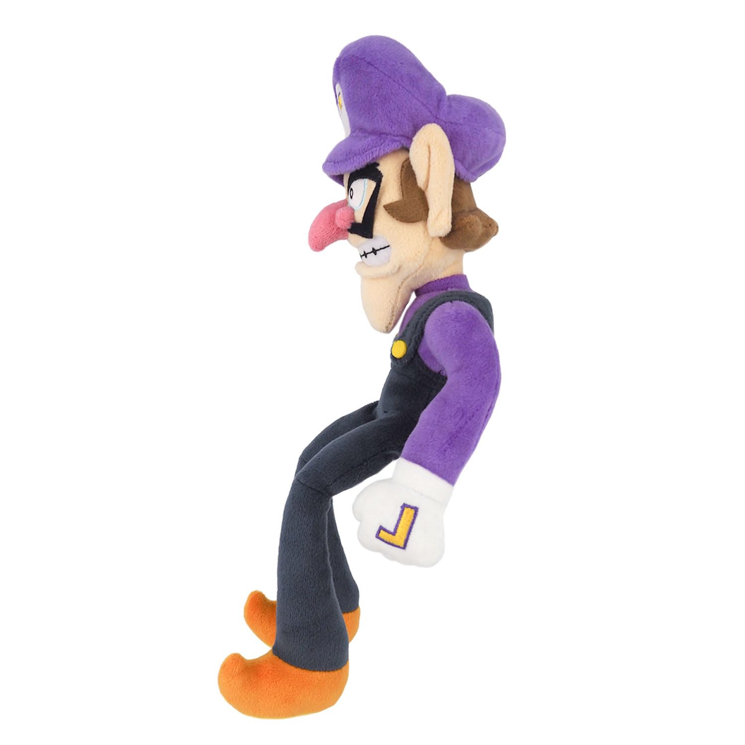 Official badge tag detail emphasizing authenticity and collection value on Waluigi plush.