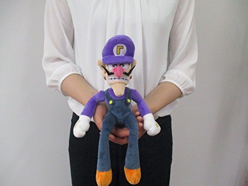 Close-up of soft fabric texture and stitching on Sanei Waluigi plush.
