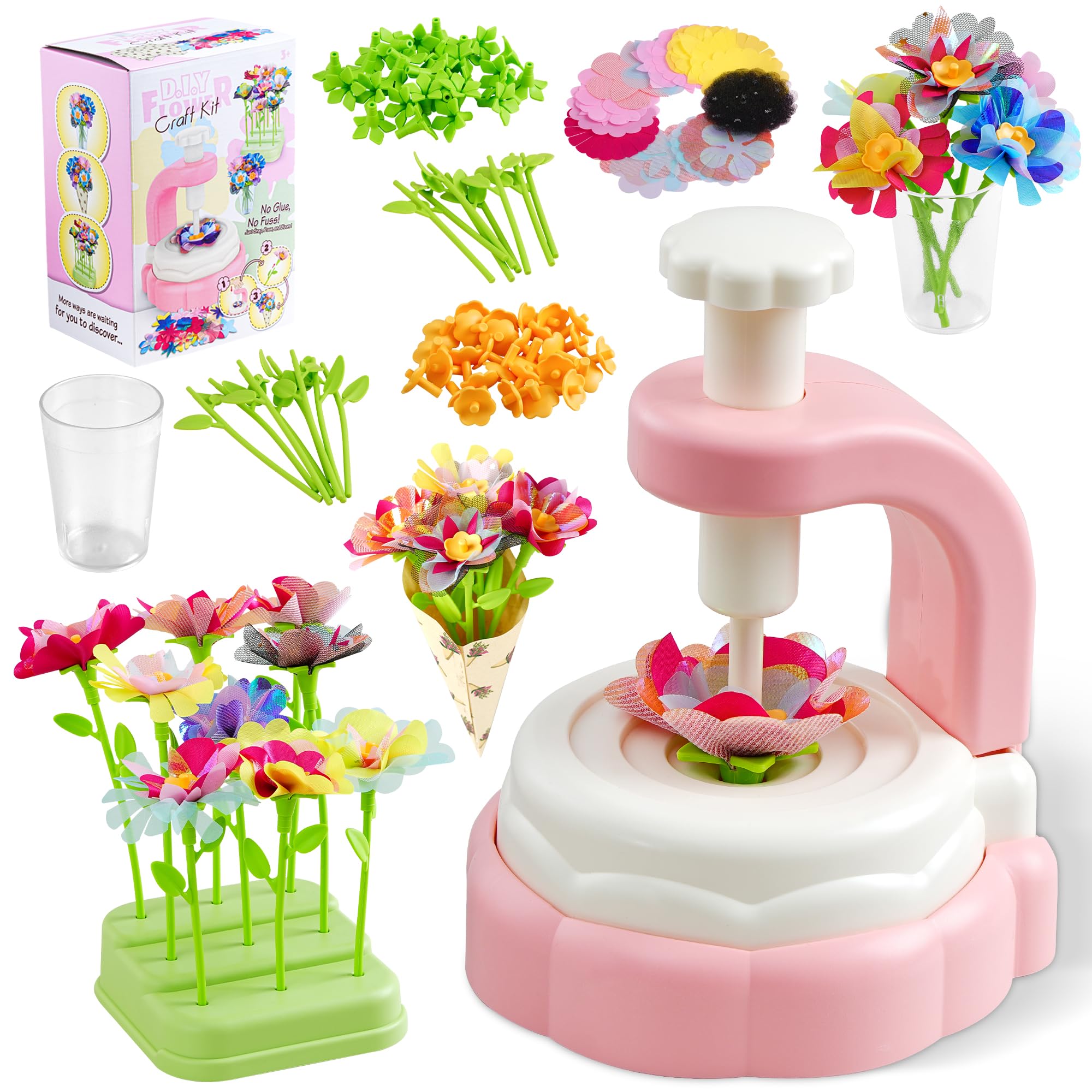 SANGQAOFU fabric flower bouquet kit box for easy at-home crafts
