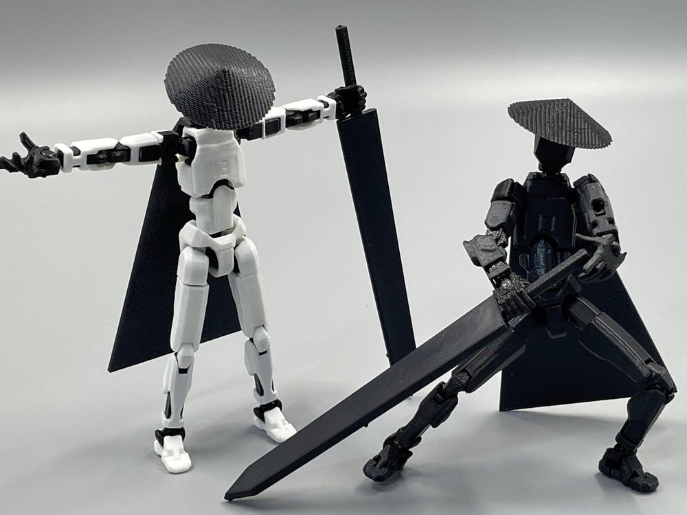SANSGOUP Titan 13 black and white poseable figure for modern desks.