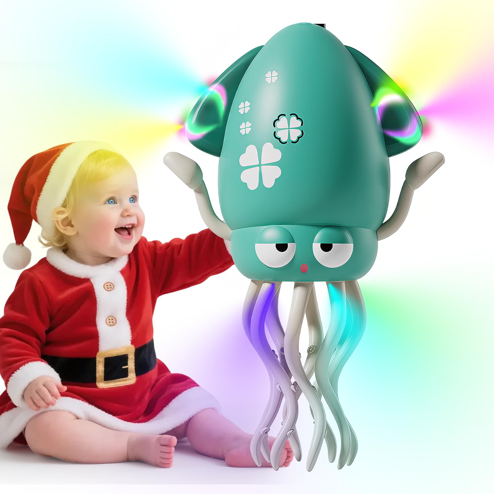 SANJOIN Dancing Octopus toy with lights and music sparks curiosity during tummy time