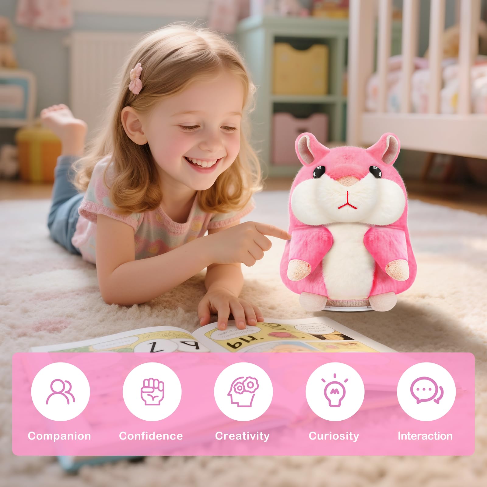 SANJOIN hamster measures 6.5 inches tall, compact for play