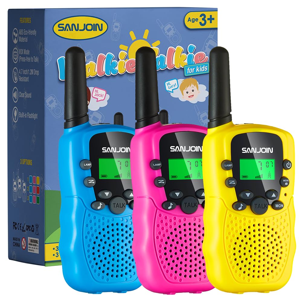 SANJOIN Kids Walkie Talkies compact design for easy handling and on-the-go play