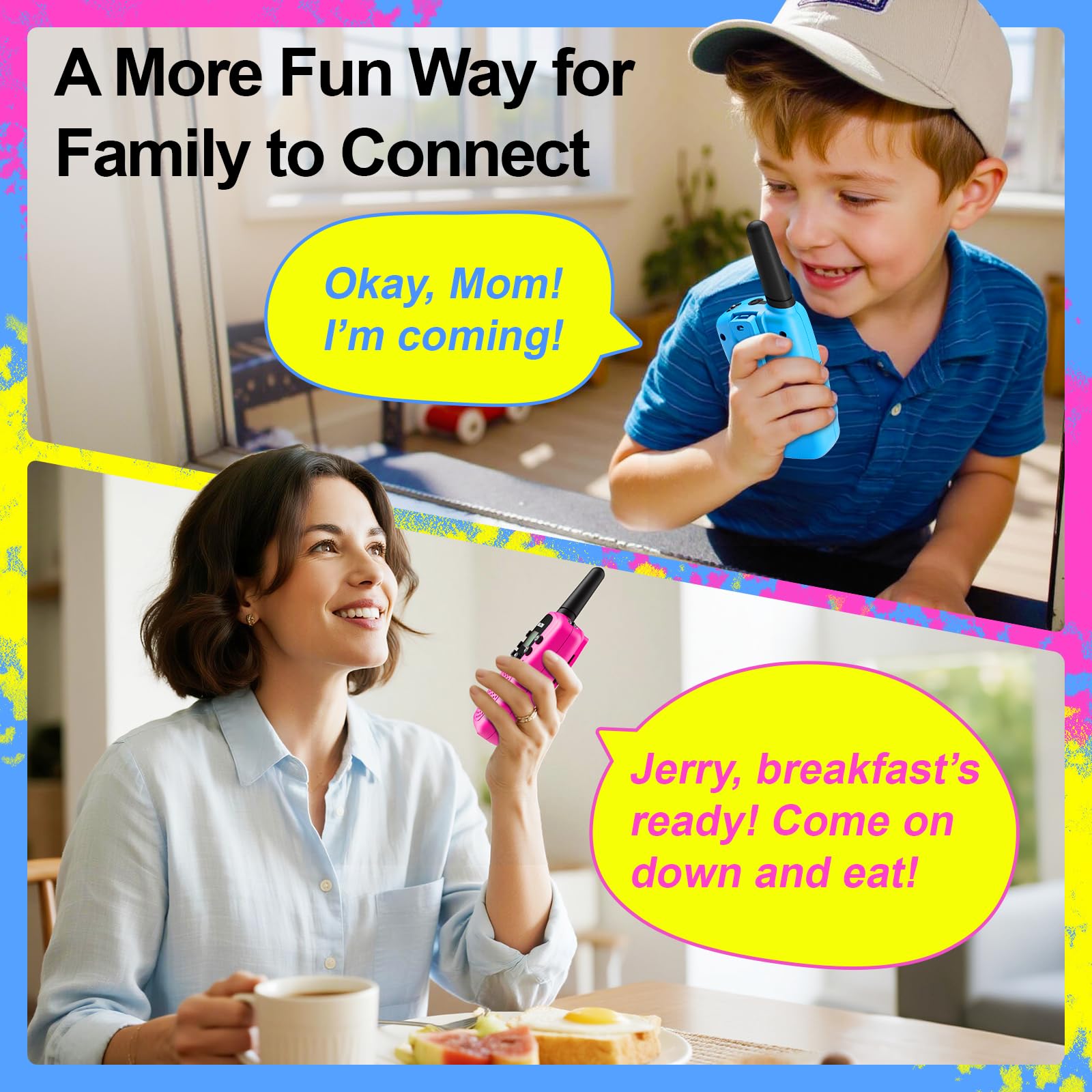 SANJOIN Kids Walkie Talkies suitable for indoor and outdoor play and group activities
