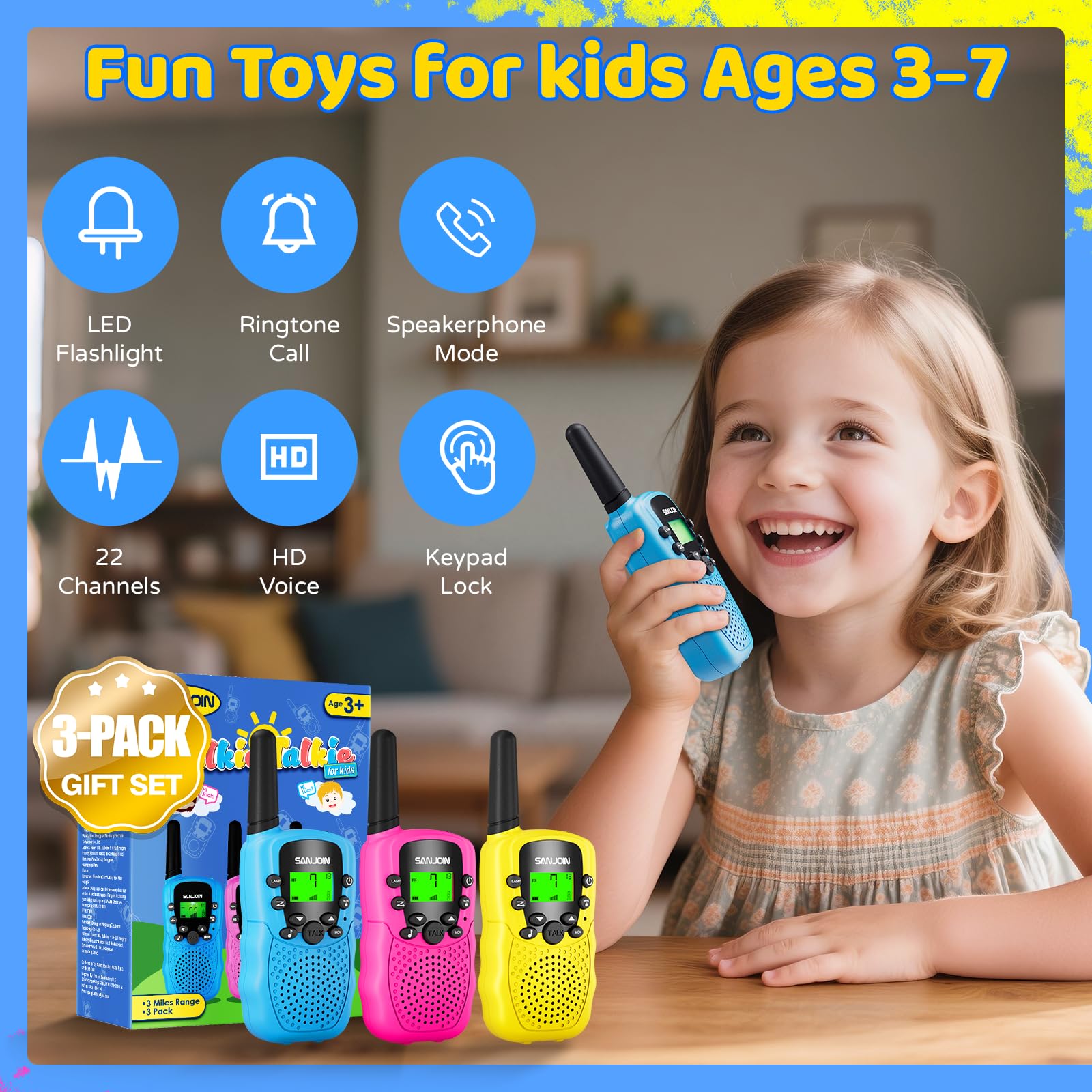SANJOIN durable ABS shell withstands drops for worry-free outdoor fun.