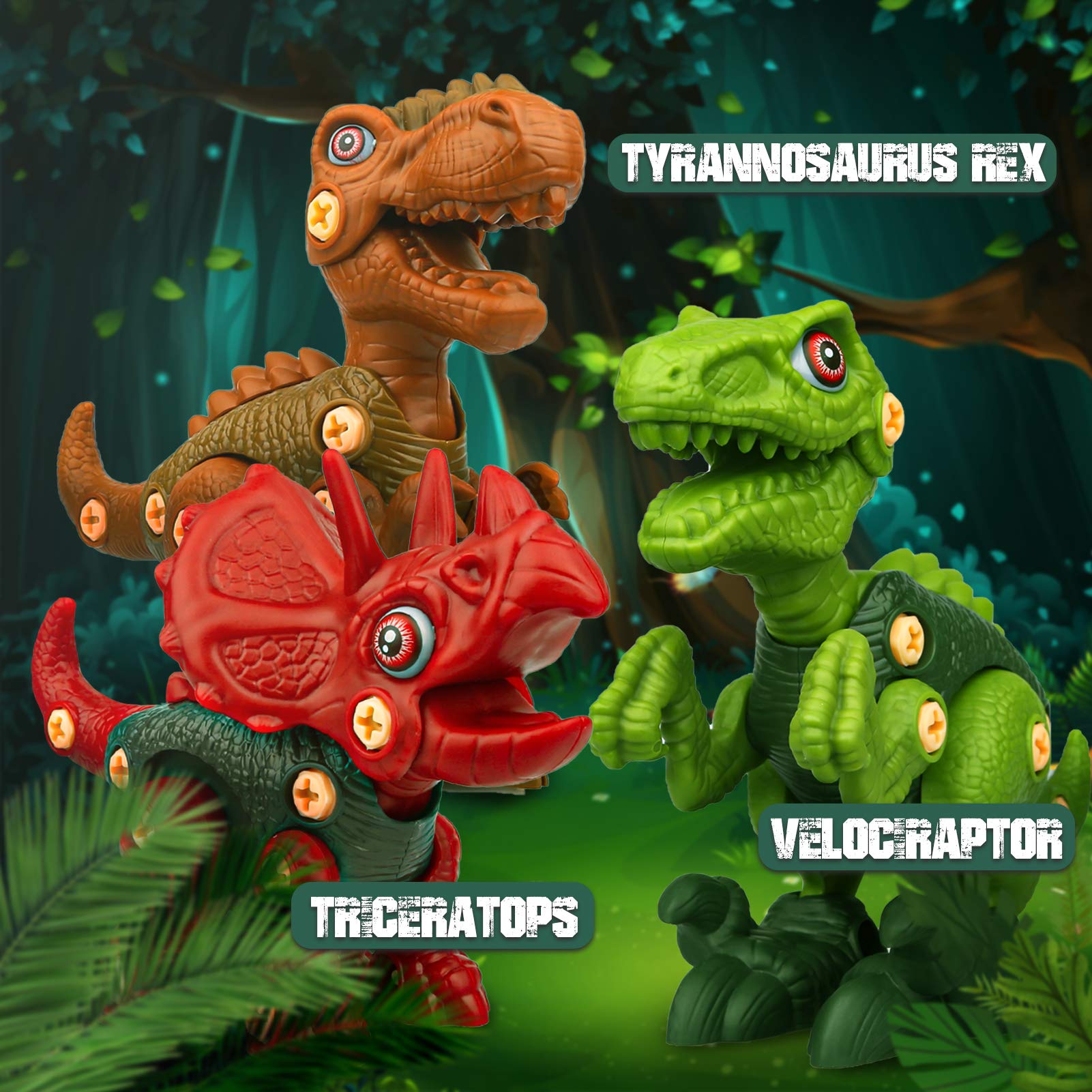 Sanlebi Dino joints move for varied dinosaur poses and action.