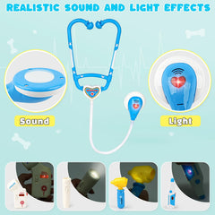 Sanlebi doctor costume and stethoscope inspire realistic pretend medical scenes.