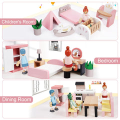 Sanlebi bathroom set with toilet lid opens for realistic routines.