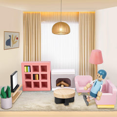 Sanlebi four family dolls promote interactive nurturing play.