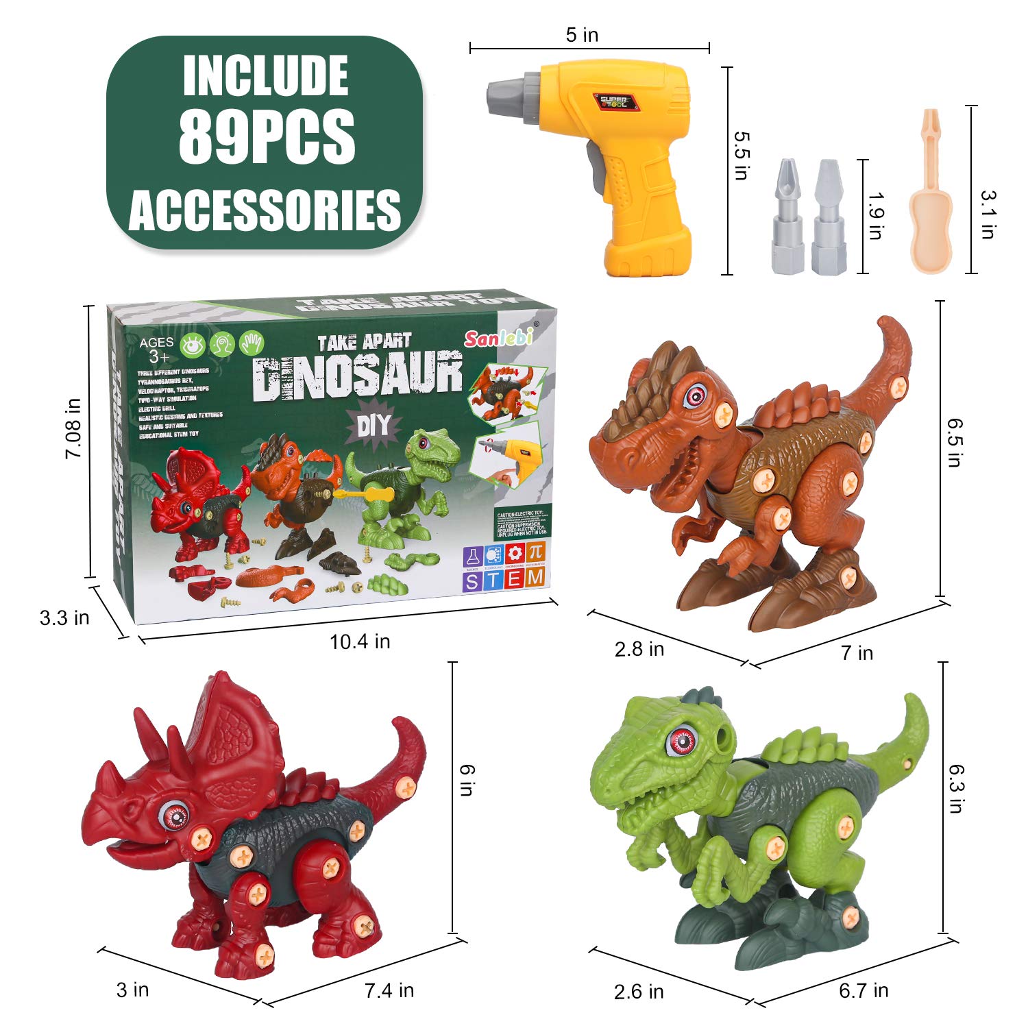 Sanlebi Safe ABS material with smooth edges for kid-friendly construction.