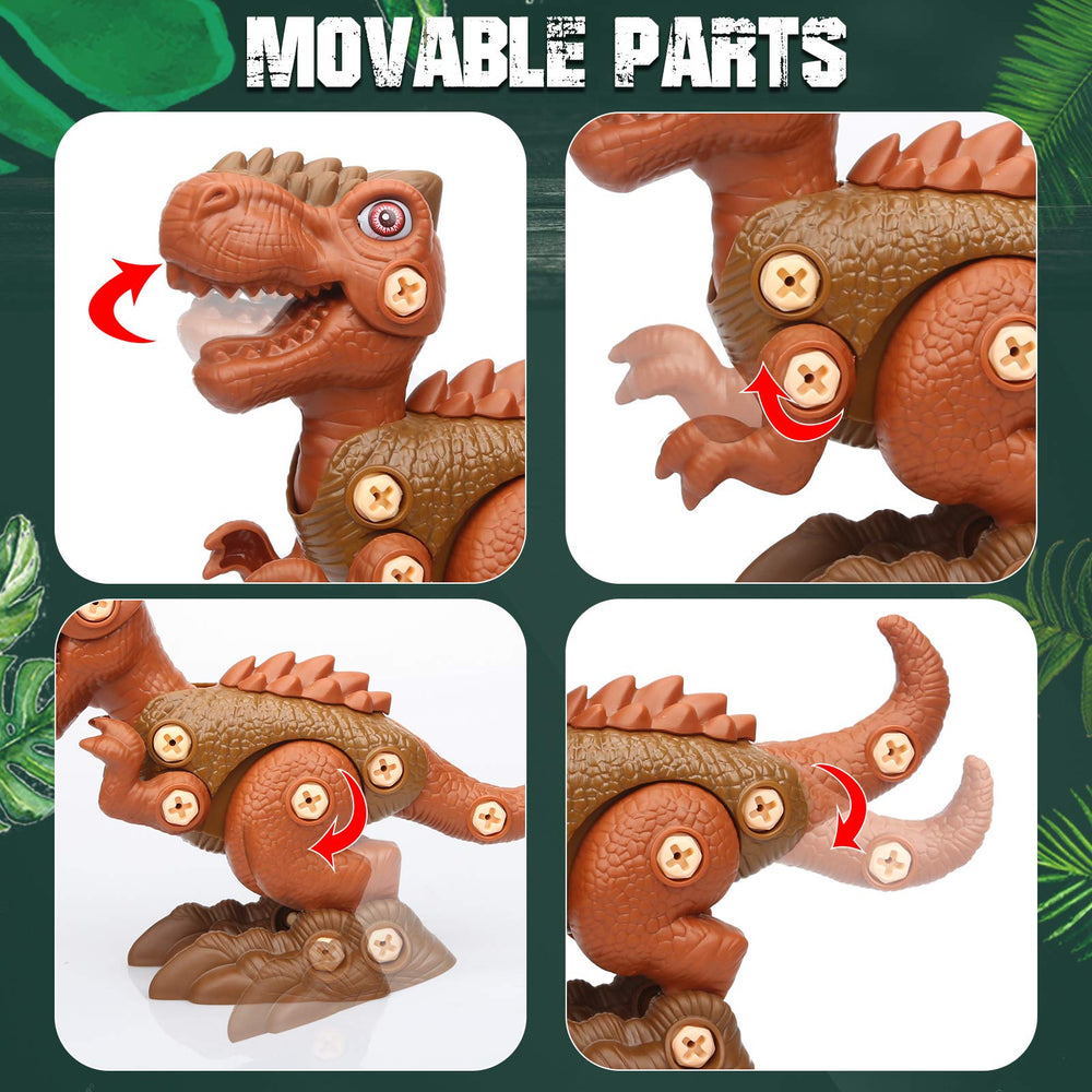 Sanlebi Take Apart Velociraptor green: flexible joints enable dynamic poses.