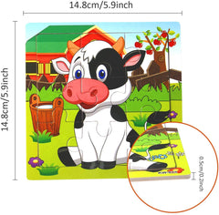 Bright animal colors engage toddlers during puzzle time with clear shapes