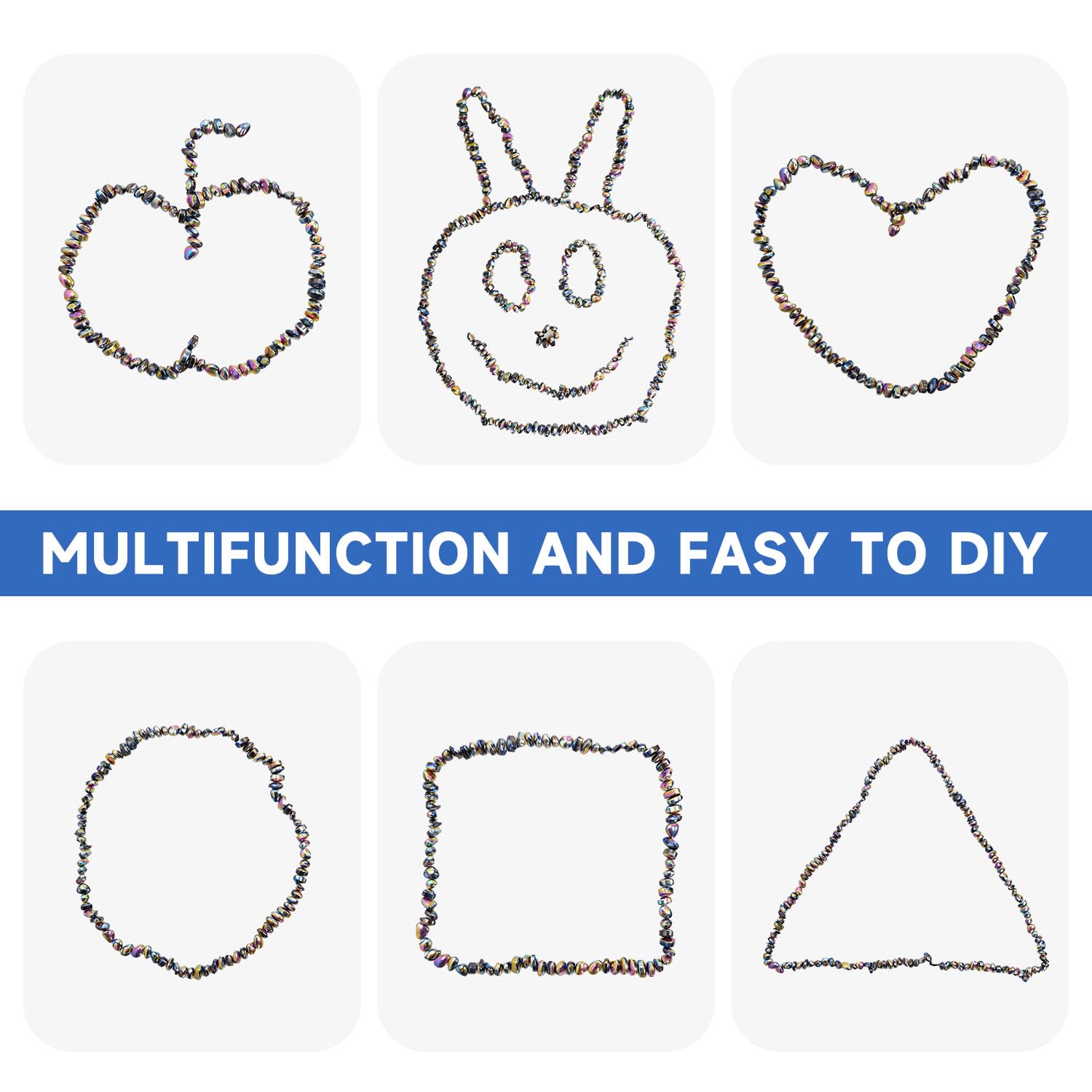 SANTA CASA magnetic beads forming decorative patterns on desk