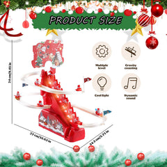 Santa Climbing Toy with LED lights heightens festive mood during play sessions.