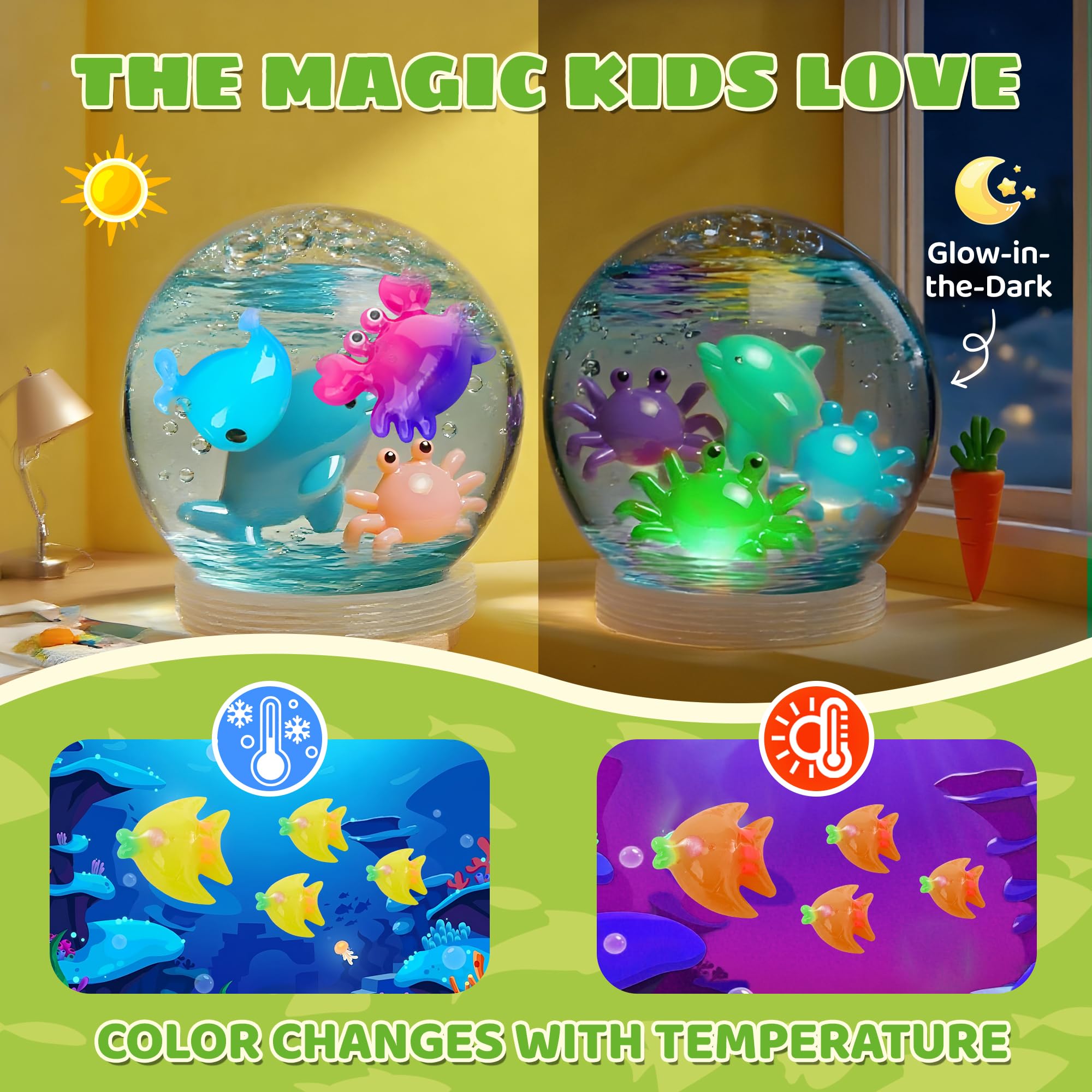 Santreetoy 24 molds and magic powders enable 3D gel pets and vibrant designs.