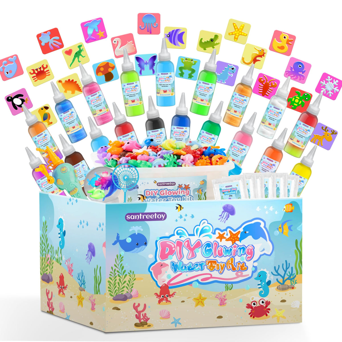 Santreetoy Magic Gel Water Elf Kit contents spark creativity and play