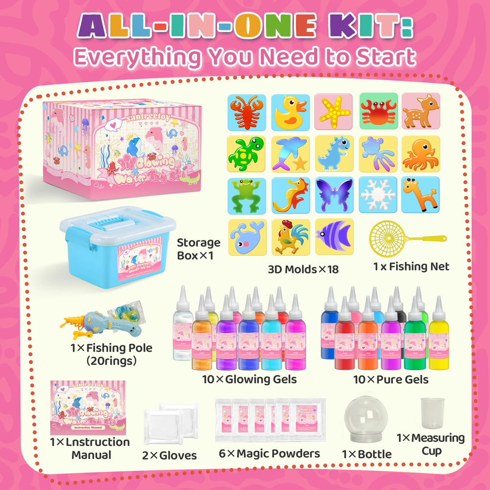 Santreetoy Glow gels illuminate creations for glowing squishy moments.