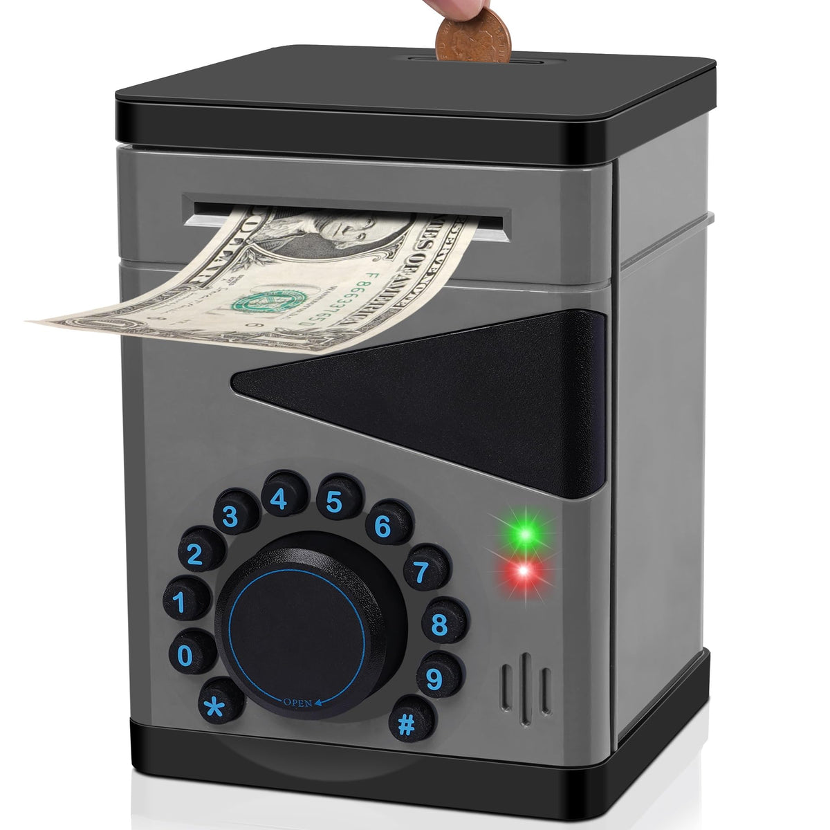Saquuiui Boy Piggy Bank with interactive lights for engaging saving sessions