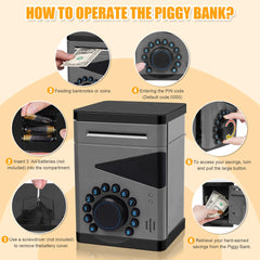 Saquuiui Piggy Bank made of ABS for safe, durable use