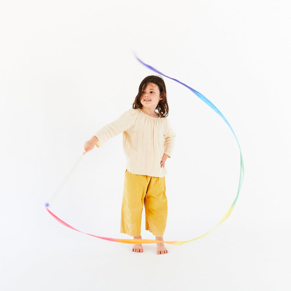 Sarah's Silks Rainbow Streamer encourages imaginative movement sequences