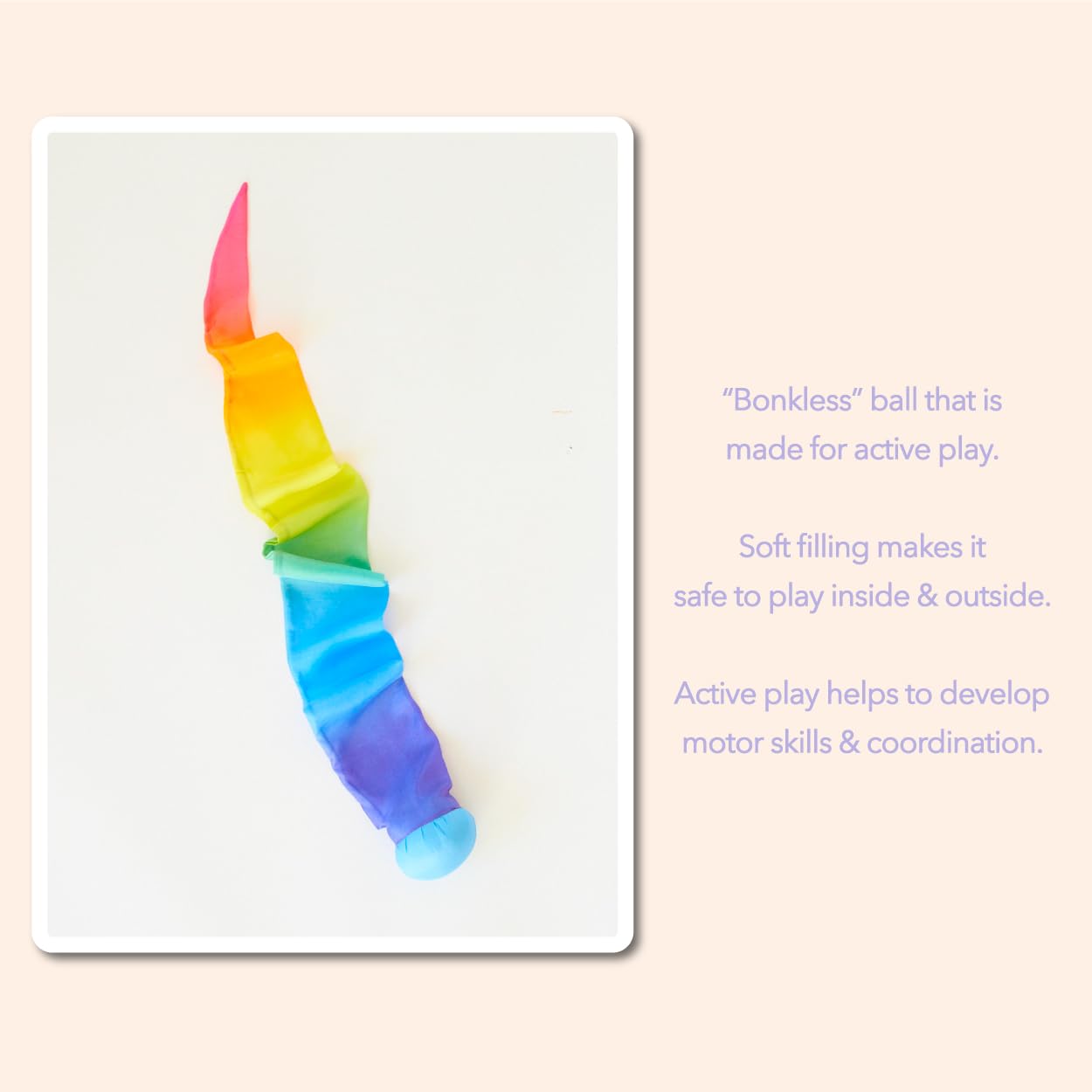 Sarah's Silks Skytail Blue Rainbow Comet promotes family play.