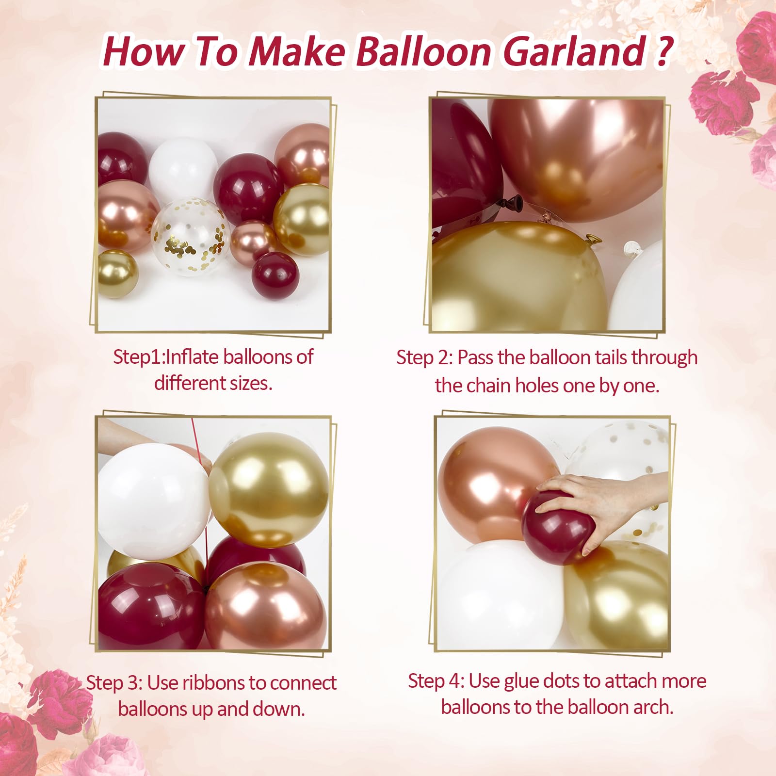 Globos metálicos dorados de saratimtou para un toque lujoso.