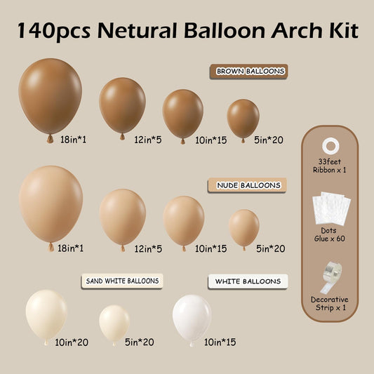 Saratimtou neutral balloon arch kit nude balloons for elegant baby shower color palette.