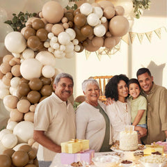 Saratimtou neutral balloon arch kit ribbon for easy arch hanging.
