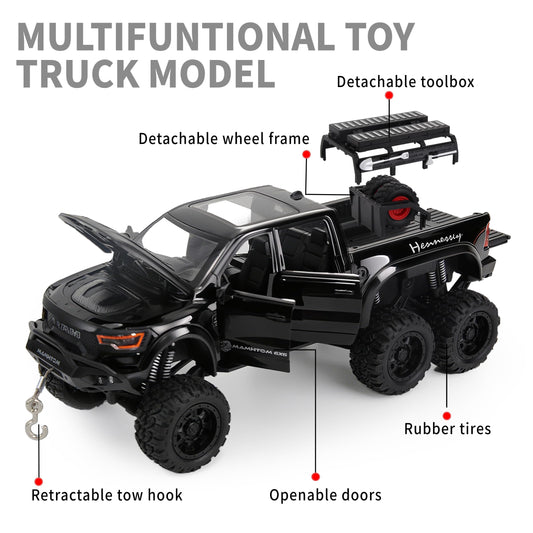 SASBSC diecast metal body provides sturdy, long-lasting toy truck play.