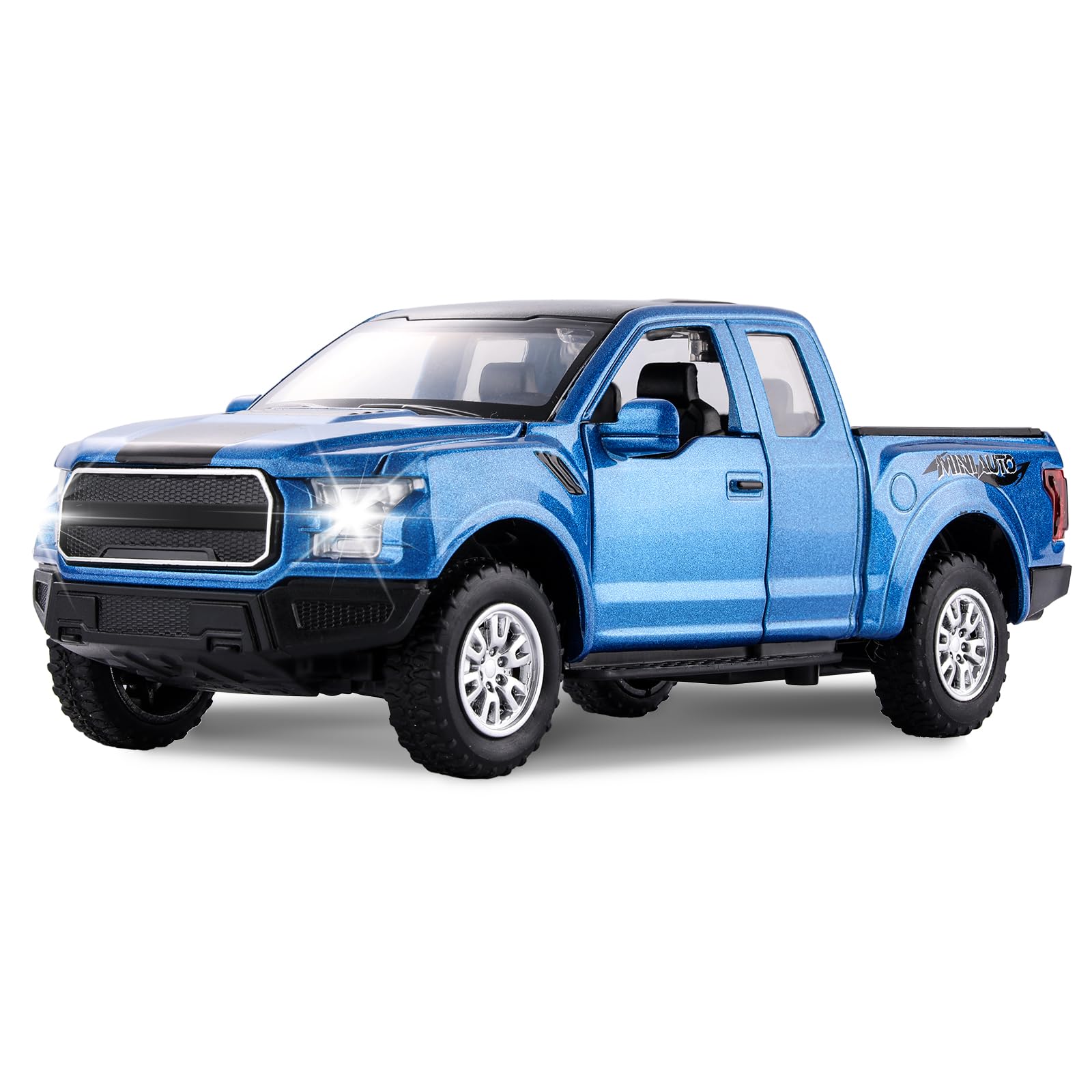 SASBSC F150 pickup with open doors showing durable metal construction for rough play
