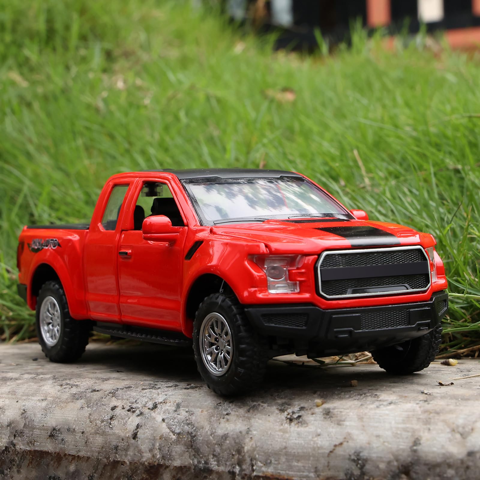 SASBSC F150 red pickup with lights and sounds for immersive play.