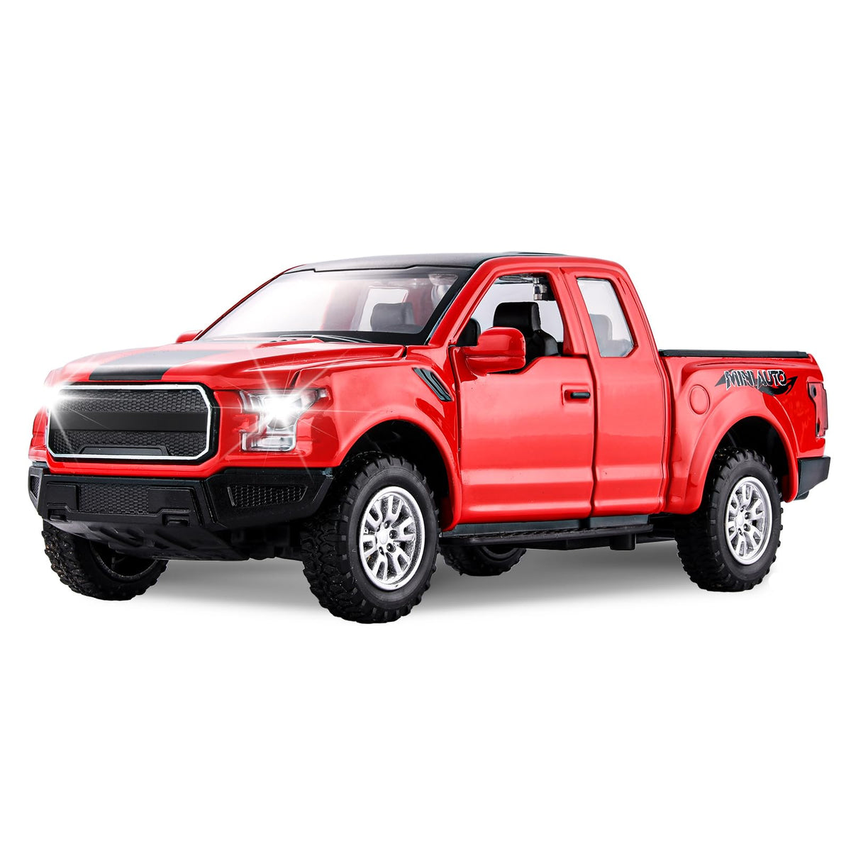 SASBSC F150 toy truck front view in red, durable diecast for rough play.