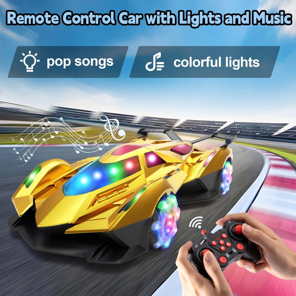 SASBSC Lamb RC car side view showing 360° rotation for dynamic racing