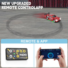 SASBSC Mini RC car side view demonstrates compact size for indoor and outdoor play.