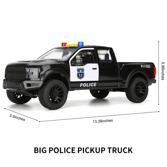 SASBSC police pickup truck top view showcases durable construction for young players