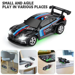 SASBSC RC car with lights activated for night-time racing vibes