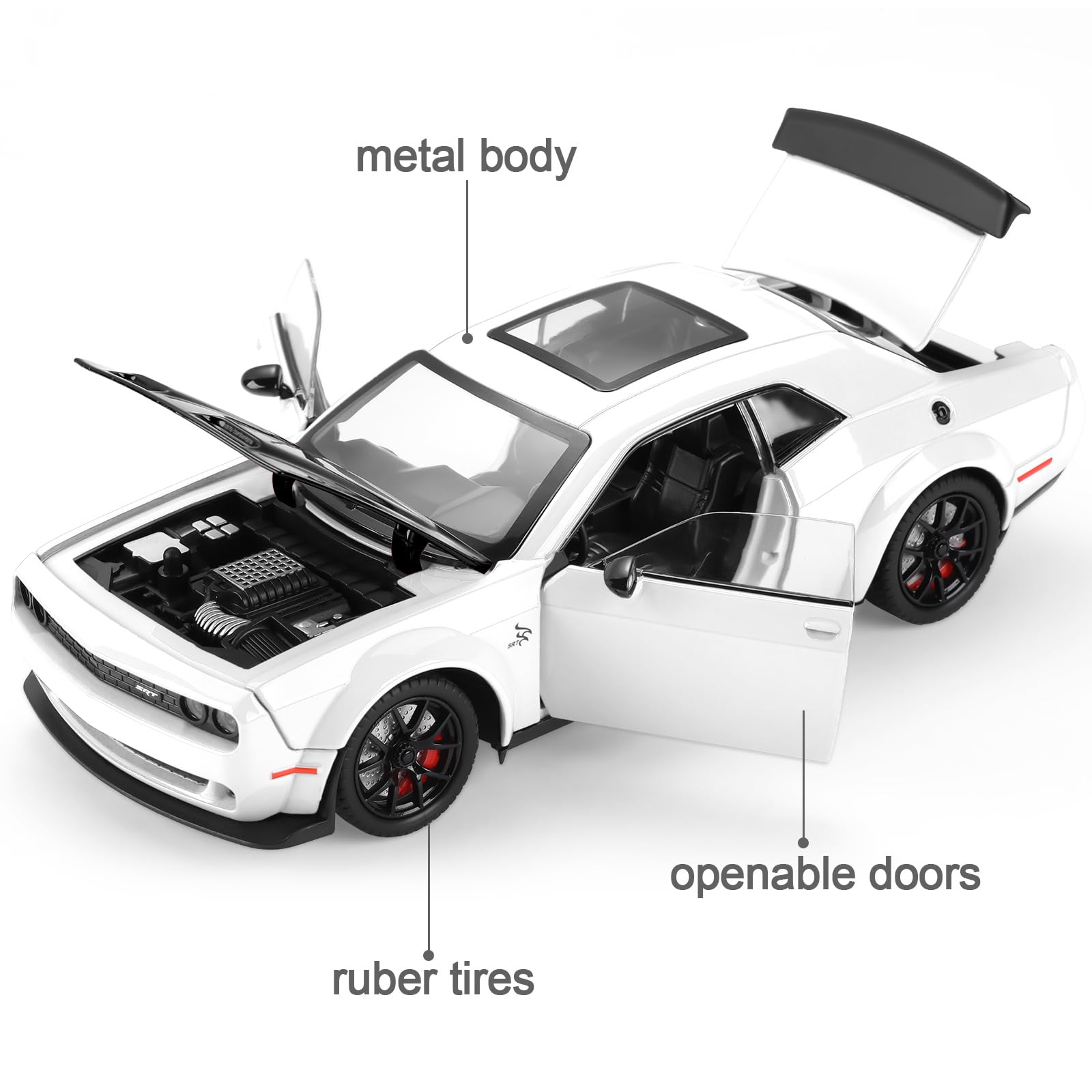 SASBSC white muscle car interior detail adds realism for pretend driving