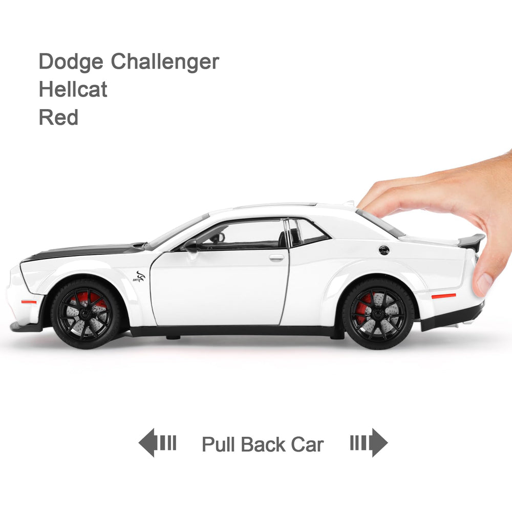 SASBSC white muscle car side view highlights compact scale and collectibility