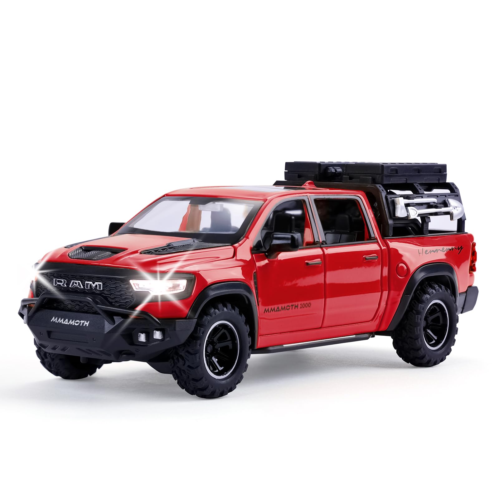 SASBSC Toy Dodge Mammoth 1:32 Diecast Pickup Truck with Lights & Sound ...