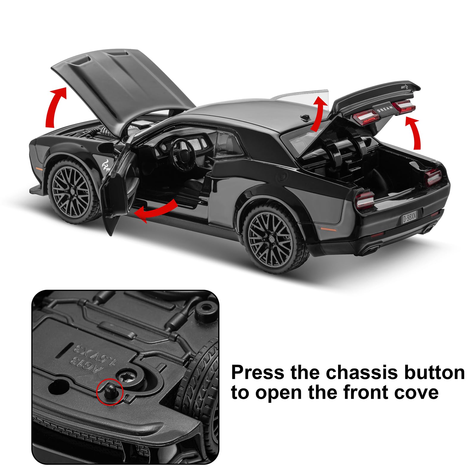 SASBSC zinc alloy body with ABS plastic for durable, shiny styling.