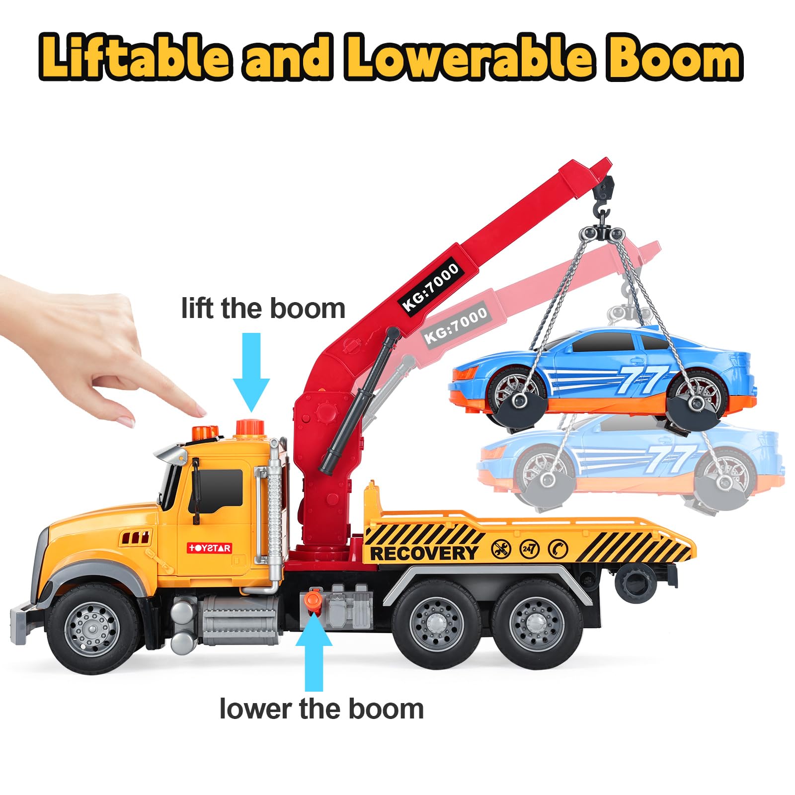 SASBSC big tow truck rear view highlights accessible mechanics for kids.