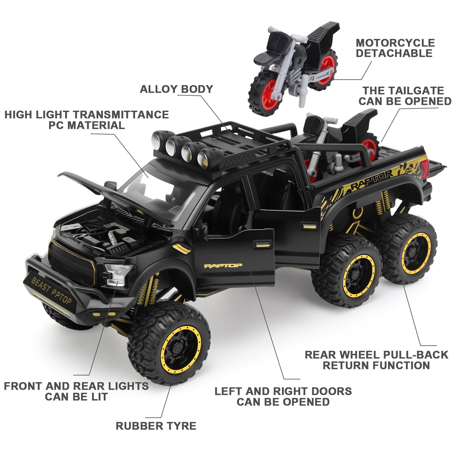 SASBSC toy trucks pull-back function for quick, active play.