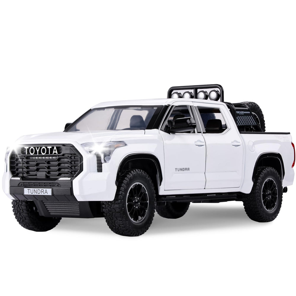 SASBSC Tundra Truck red side view showcasing sturdy diecast build for durable play