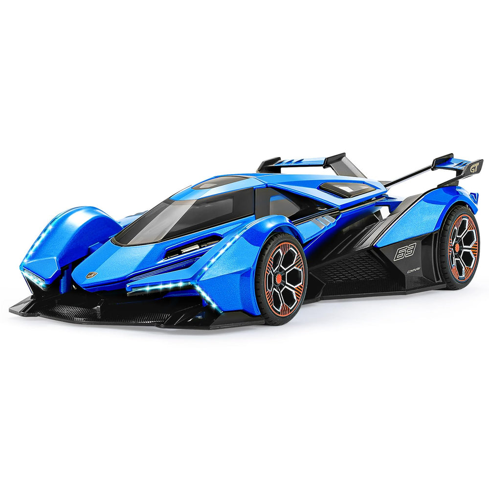 SASBSC V12 diecast race car body shows durable metal construction for long-lasting play.