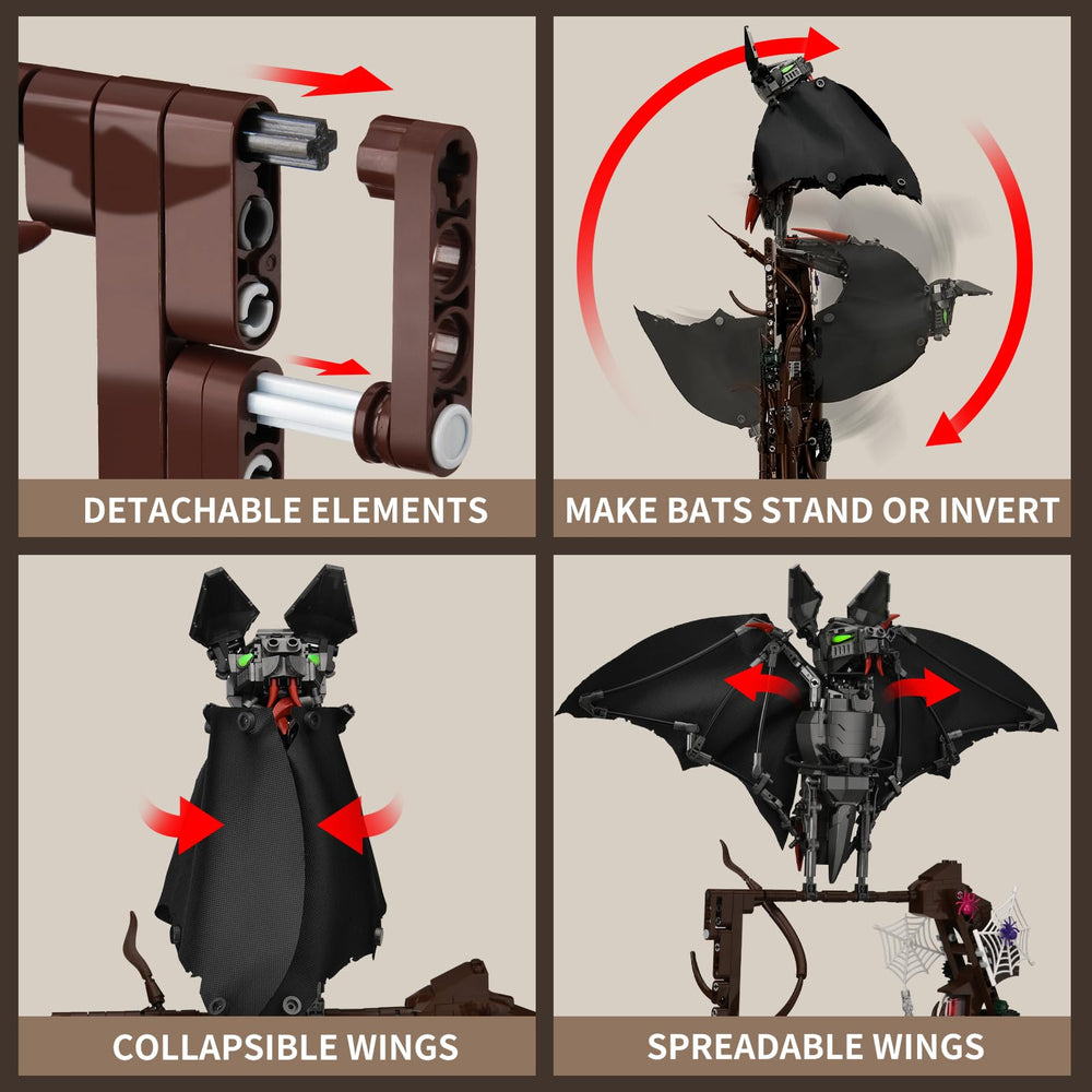 SATHIBI bat-display-stand enables easy mounting as a dramatic home or office accent.