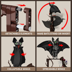SATHIBI bat-display-stand enables easy mounting as a dramatic home or office accent.