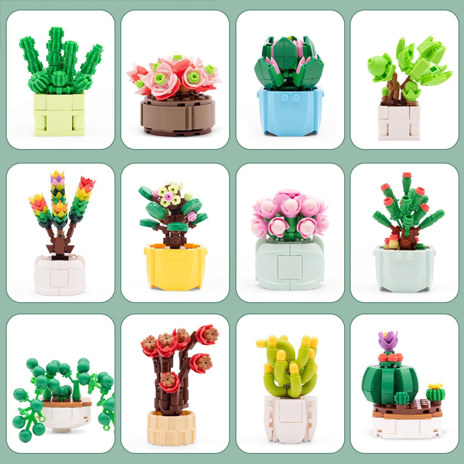 SATHIBI botanical building blocks with clear instructions promote easy, creative assembly.