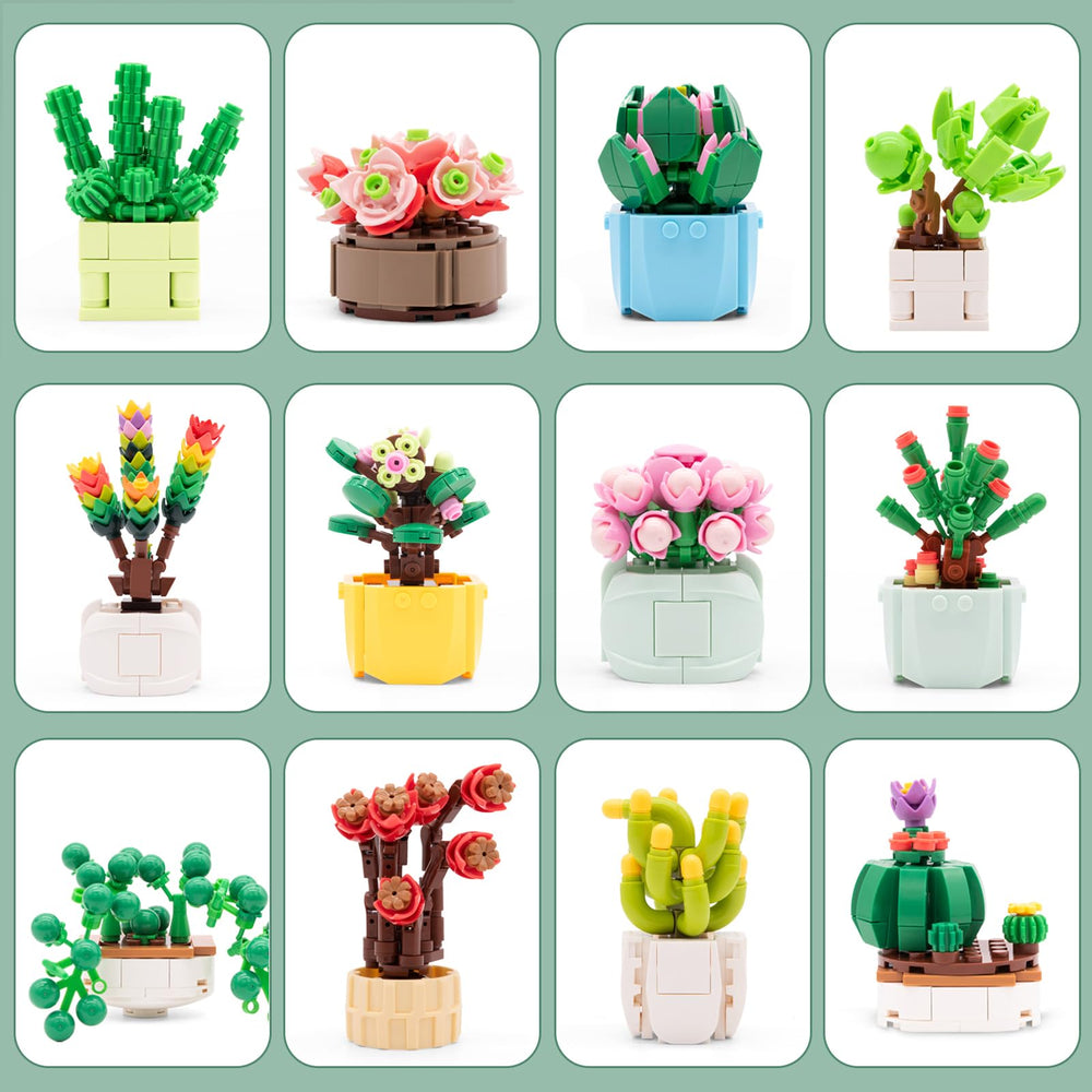 SATHIBI botanical building blocks with clear instructions promote easy, creative assembly.